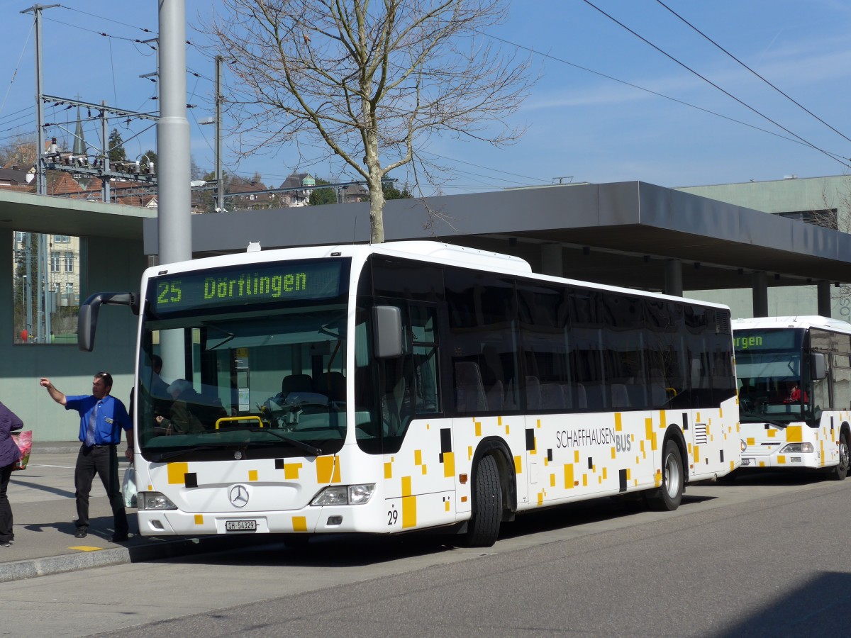(149'433) - SB Schaffhausen - Nr. 29/SH 54'329 - Mercedes am 29. M�rz 2014 beim Bahnhof Schaffhausen