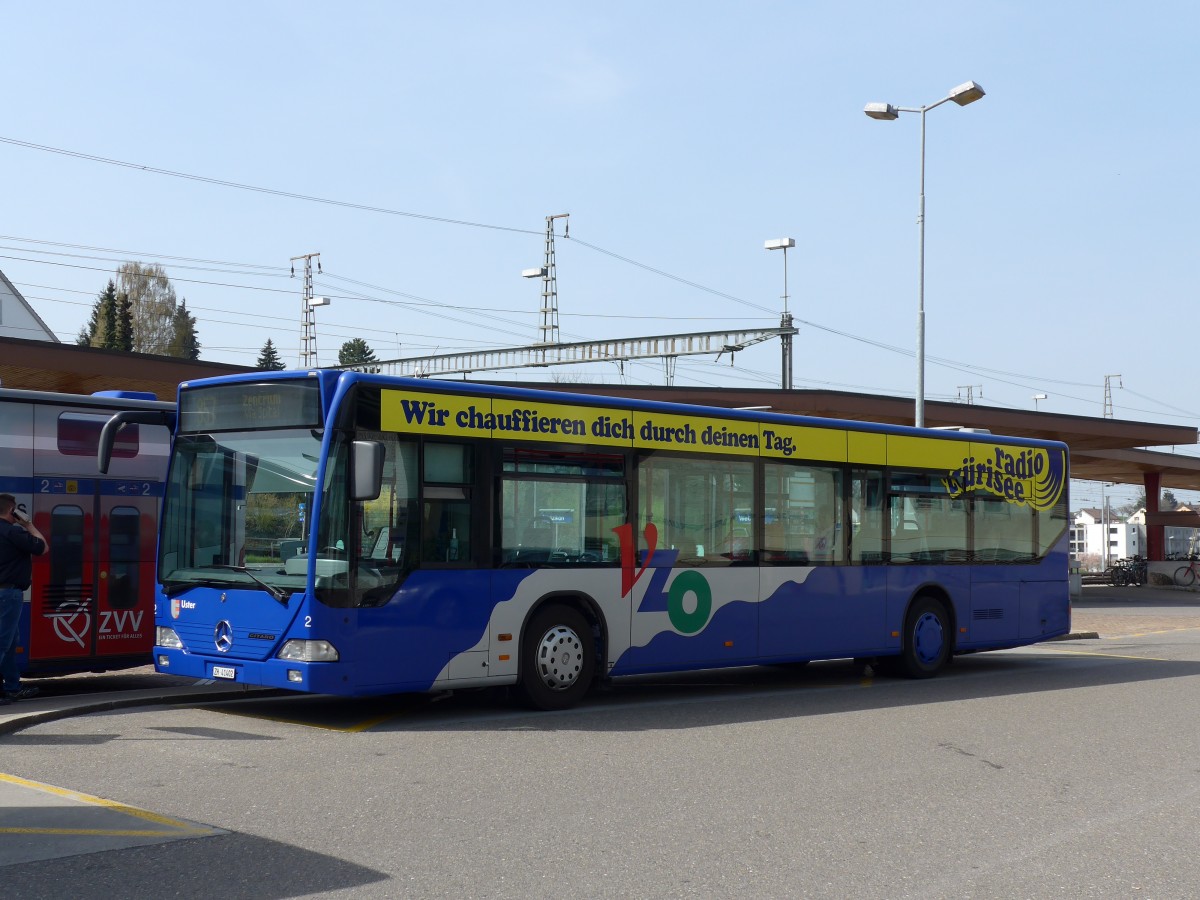 (149'487) - VZO Gr�ningen - Nr. 2/ZH 41'402 - Mercedes am 31. M�rz 2014 beim Bahnhof Wetzikon