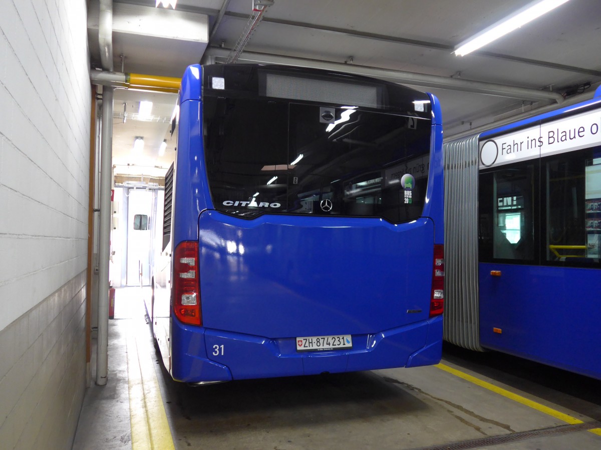 (149'521) - VZO Gr�ningen - Nr. 31/ZH 874'231 - Mercedes am 31. M�rz 2014 in Gr�ningen, Depot