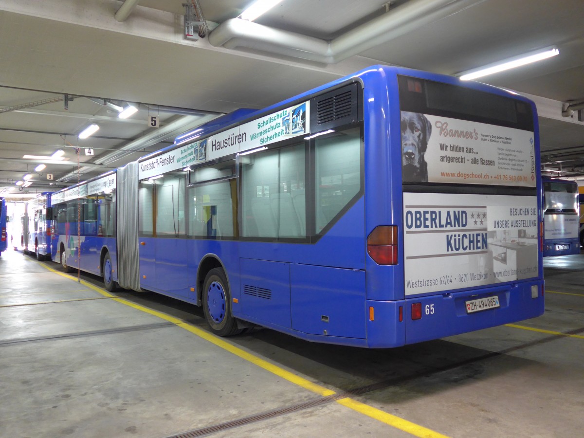 (149'522) - VZO Gr�ningen - Nr. 65/ZH 494'065 - Mercedes am 31. M�rz 2014 in Gr�ningen, Depot