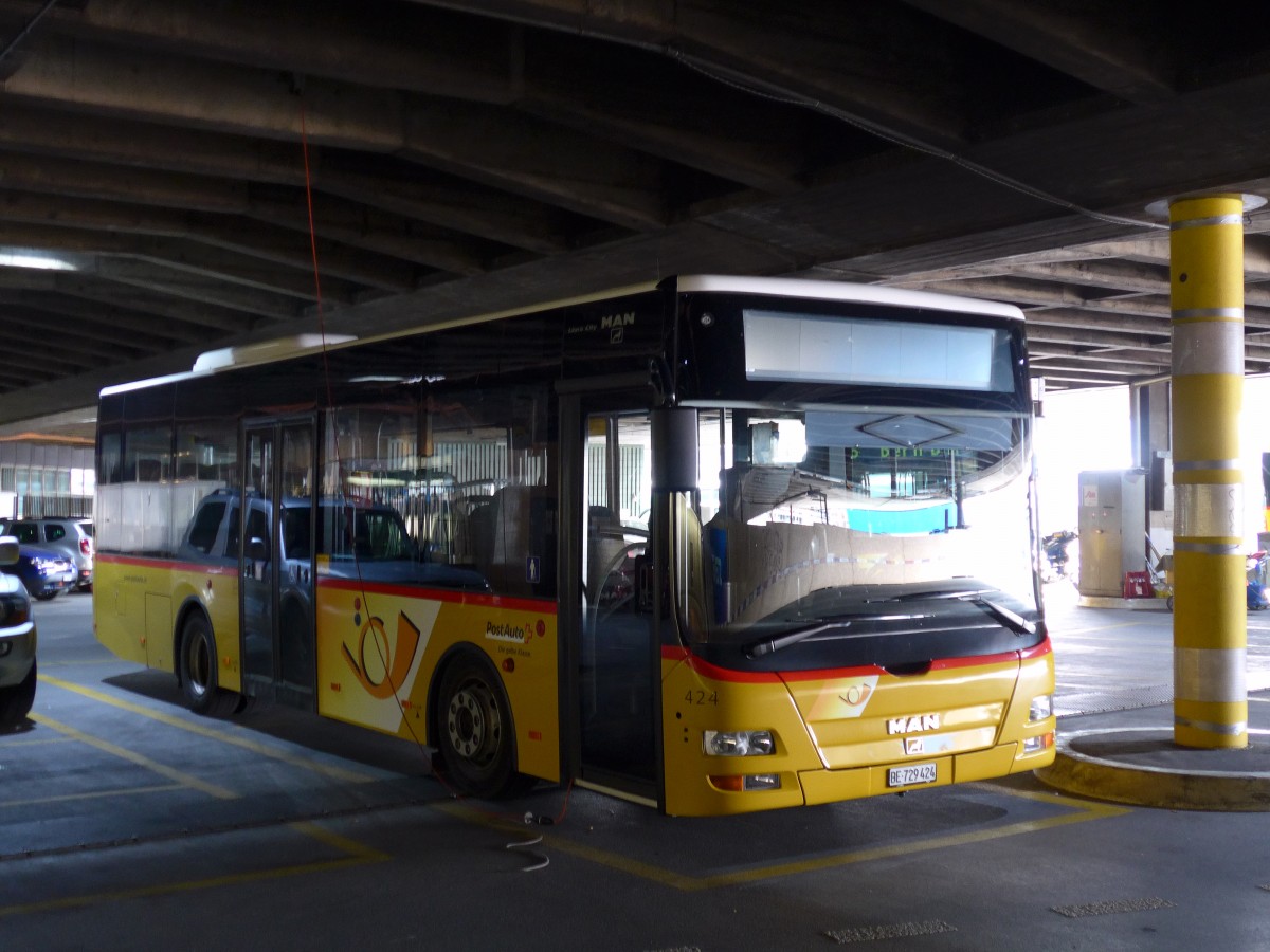 (149'621) - PostAuto Bern - Nr. 424/BE 729'424 - MAN/G�ppel (ex Matt, FL-Mauren Nr. 58) am 13. April 2014 in Bern, Postautostation