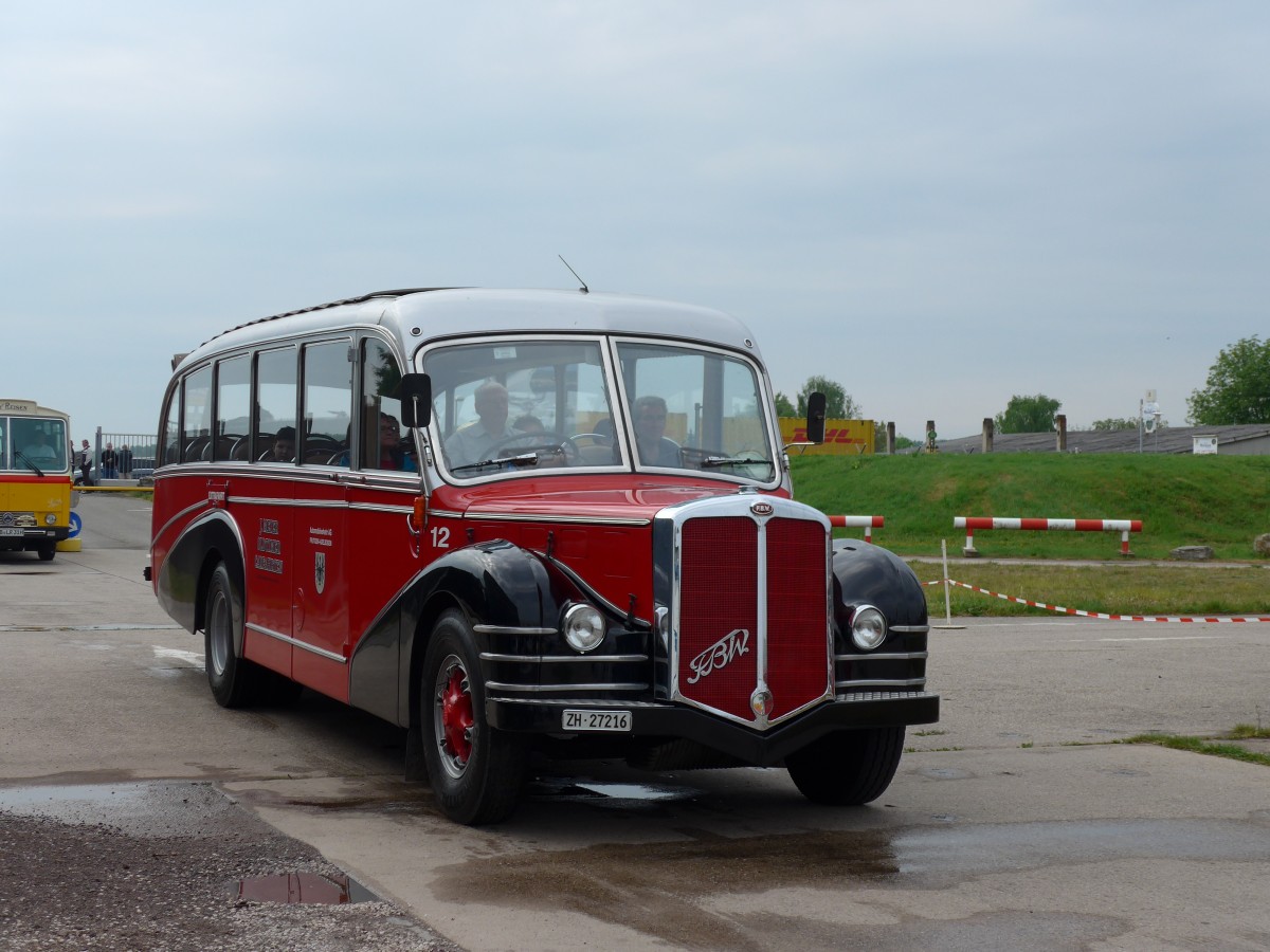 (150'146) - Aus der Schweiz: Meier, Gr�t - Nr. 12/ZH 27'216 - FBW/R&J (ex Wespe, Altst�tten; ex AFA Adelboden Nr. 12) am 26. April 2014 in Speyer, Technik-Museum