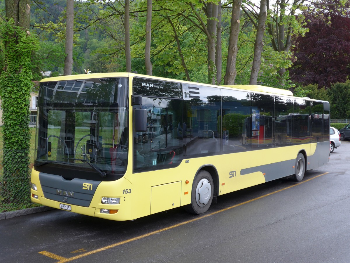 (150'646) - STI Thun - Nr. 153/BE 801'153 - MAN am 12. Mai 2014 bei der Schiffl�ndte Thun
