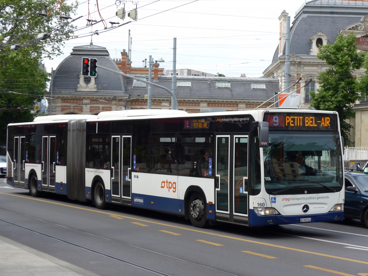 (150'863) - TPG Gen�ve - Nr. 160/GE 960'544 - Mercedes am 26. Mai 2014 in Gen�ve, Place des Vingt-Deux-Cantons