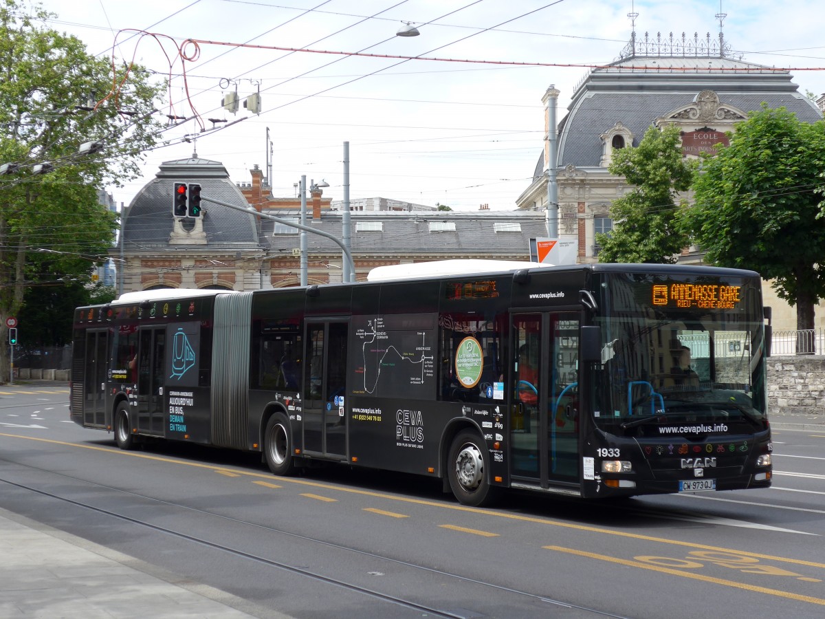 (150'879) - Aus Frankreich: TAC Annemasse - Nr. 1933/CW 973 QJ - MAN am 26. Mai 2014 in Gen�ve, Place des Vingt-Deux-Cantons