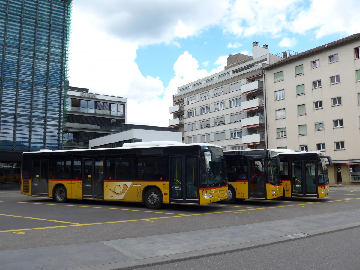 (151'060) - CarPostal Ouest - Nr. 16/JU 61'876 - Mercedes am 29. Mai 2014 in Del�mont, Place de la Poste