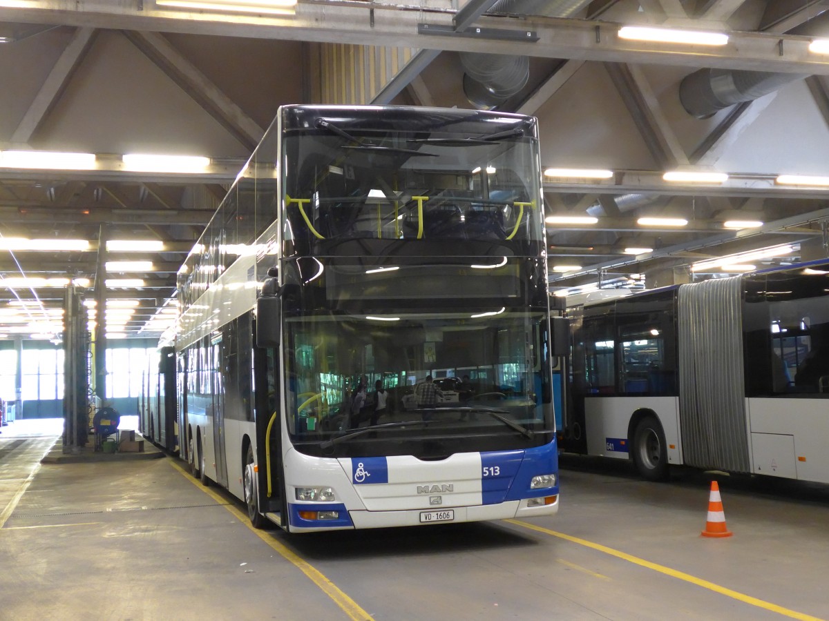 (151'198) - TL Lausanne - Nr. 513/VD 1606 - MAN am 1. Juni 2014 in Lausanne, D�p�t Borde