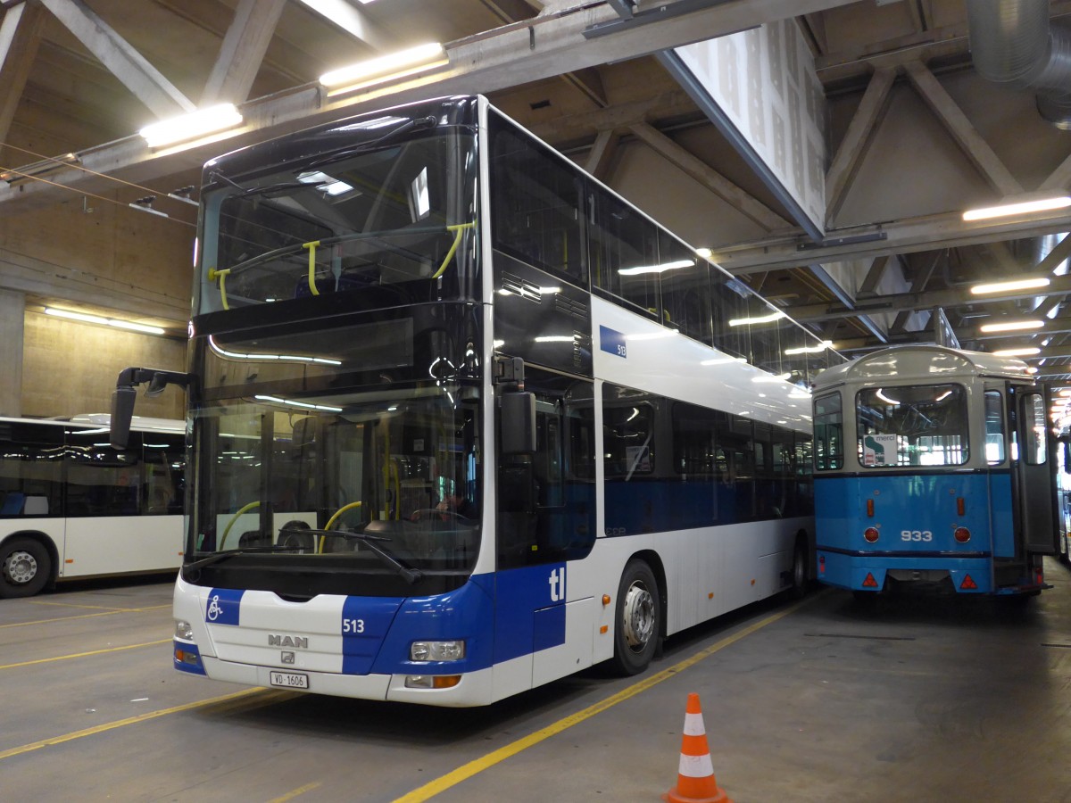 (151'201) - TL Lausanne - Nr. 513/VD 1606 - MAN am 1. Juni 2014 in Lausanne, D�p�t Borde