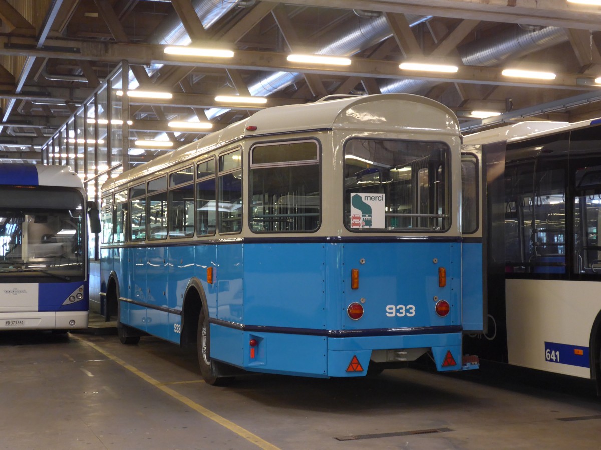 (151'202) - TL Lausanne (R�trobus) - Nr. 933 - Moser/Eggli-Mischler Personenanh�nger am 1. Juni 2014 in Lausanne, D�p�t Borde