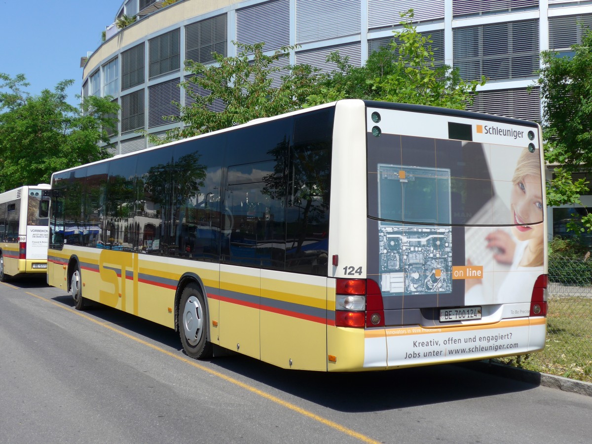 (151'454) - STI Thun - Nr. 124/BE 700'124 - MAN am 12. Juni 2014 bei der Schiffl�ndte Thun
