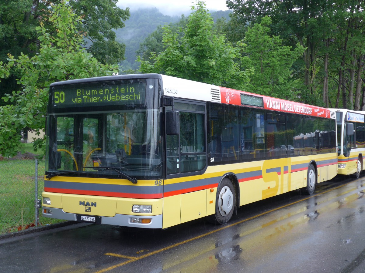 (152'022) - STI Thun - Nr. 98/BE 577'098 - MAN am 2. Juli 2014 bei der Schiffl�ndte Thun