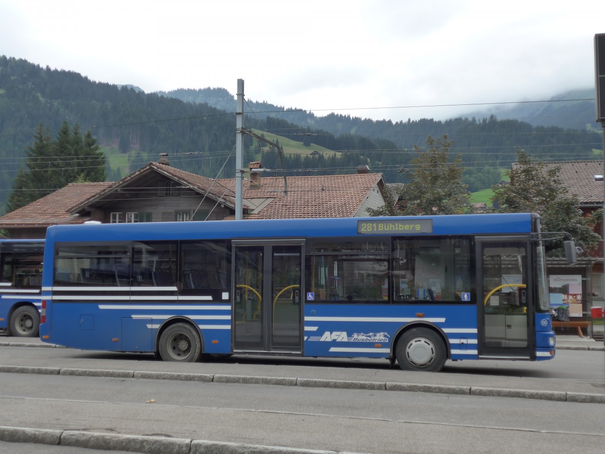 (153'477) - AFA Adelboden - Nr. 56/BE 611'030 - MAN/G�ppel am 27. Juli 2014 beim Bahnhof Lenk