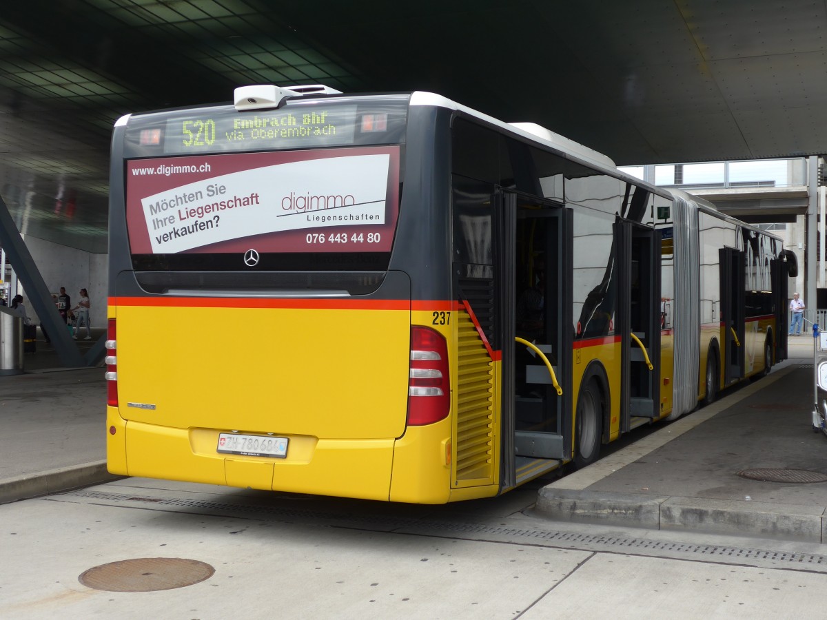 (153'603) - PostAuto Z�rich - Nr. 237/ZH 780'684 - Mercedes am 4. August 2014 in Z�rich, Flughafen