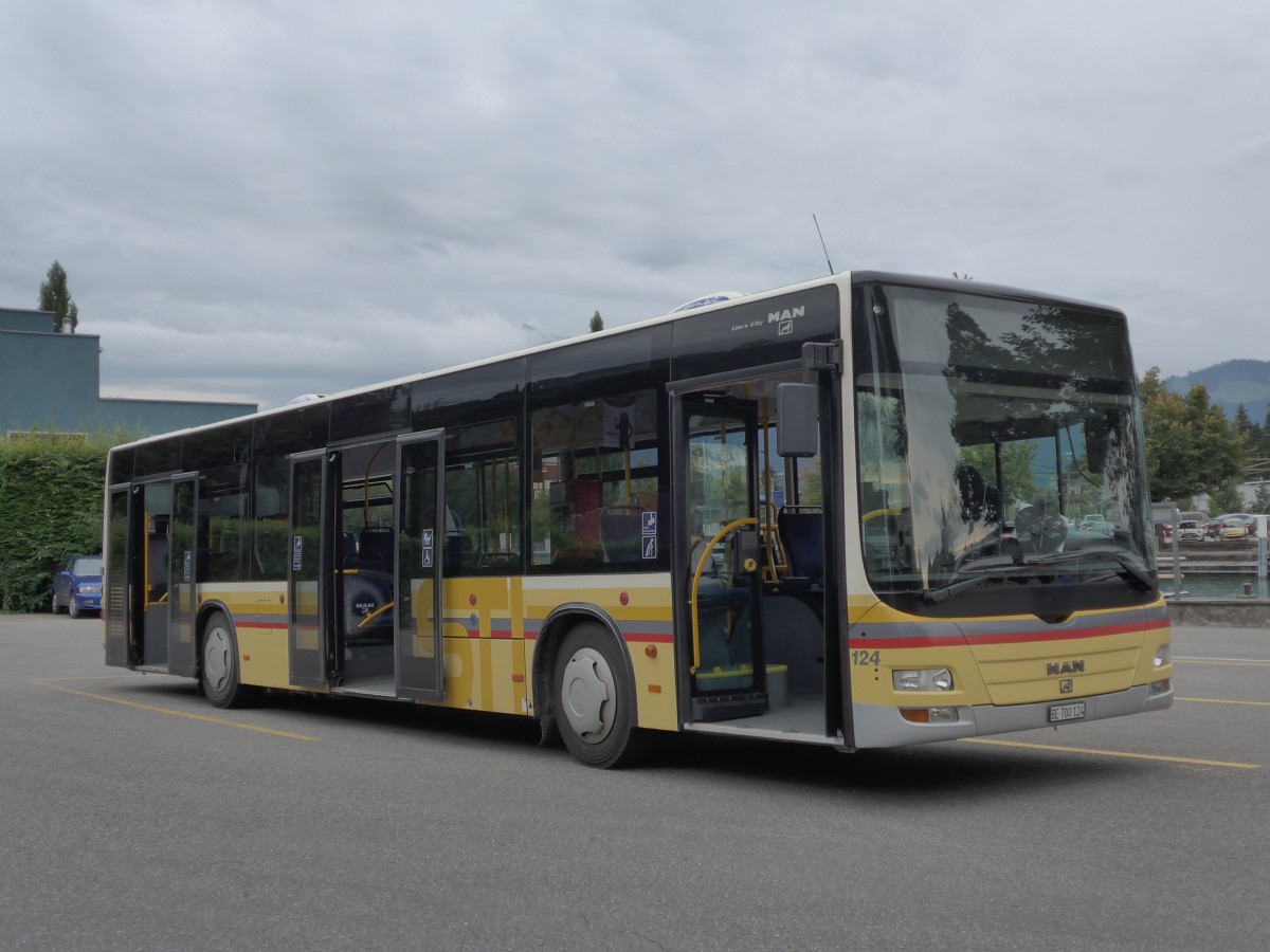 (153'737) - STI Thun - Nr. 112/BE 700'112 - MAN am 12. August 2014 bei der Schiffl�ndte Thun