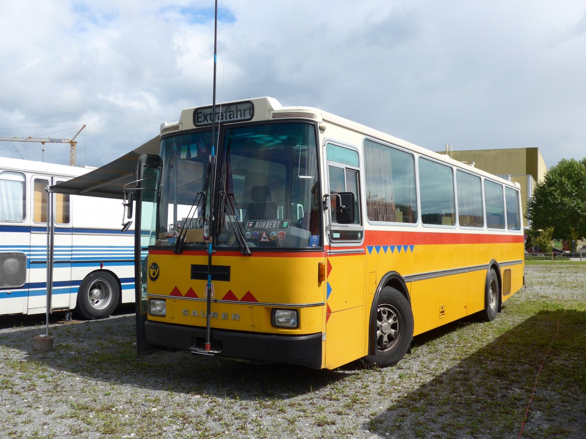 (153'774) - Toldo, Z�rich - ZH 124'701 - Saurer/R&J (ex Peter, Pfaffnau) am 16. August 2014 in Altst�tten, Allmendplatz