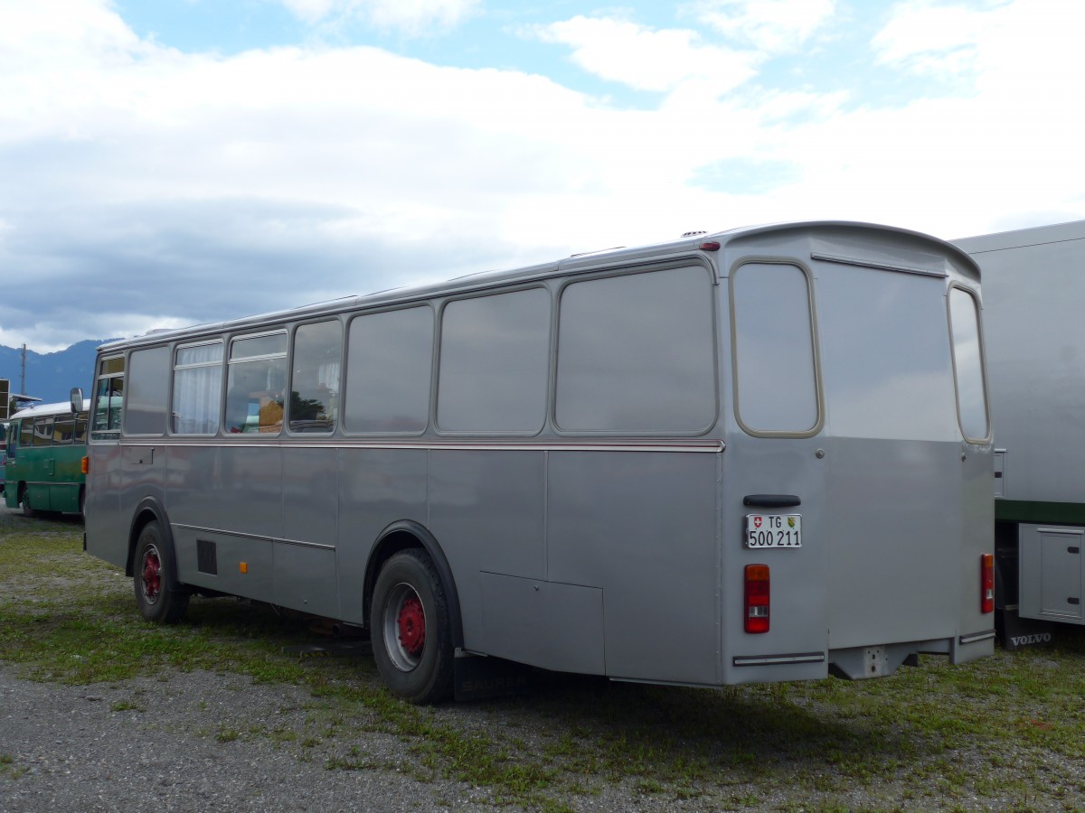 (153'842) - Gsell, Arbon - TG 500'211 - Saurer/Rizzi (ex Landolt, Z�rich; ex SAPJV, L'Isle Nr. 73; ex SAPJV, L'Isle Nr. 44; ex P 24'663) am 16. August 2014 in Altst�tten, Allmendplatz