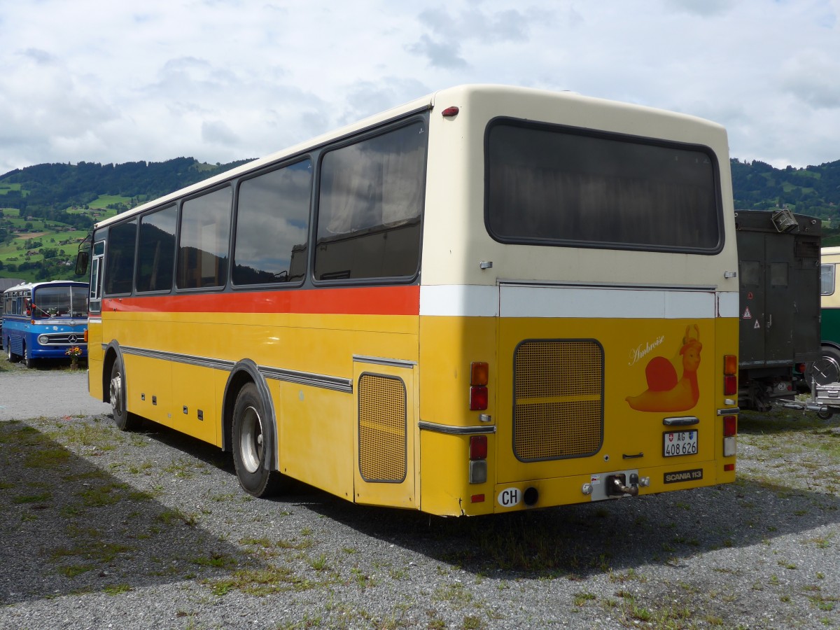 (153'862) - Schneller, M�genwil - AG 408'626 - Scania/Lauber (ex Dubuis, Savi�se) am 16. August 2014 in Altst�tten, Allmendplatz