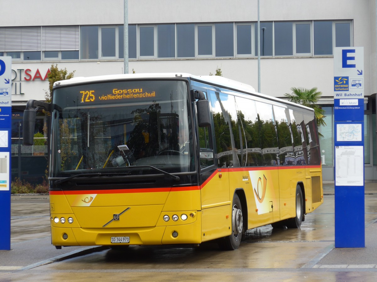 (153'912) - Schmidt, Oberb�ren - SG 344'970 - Volvo am 16. August 2014 beim Bahnhof Wil