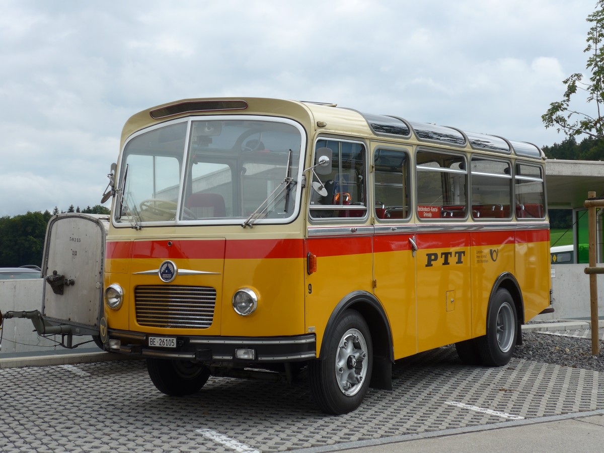 (154'485) - Schmid, Th�rishaus - Nr. 9/BE 26'105 - Saurer/R&J (ex Geiger, Adelboden Nr. 9) am 30. August 2014 in Oberkirch, CAMPUS Sursee