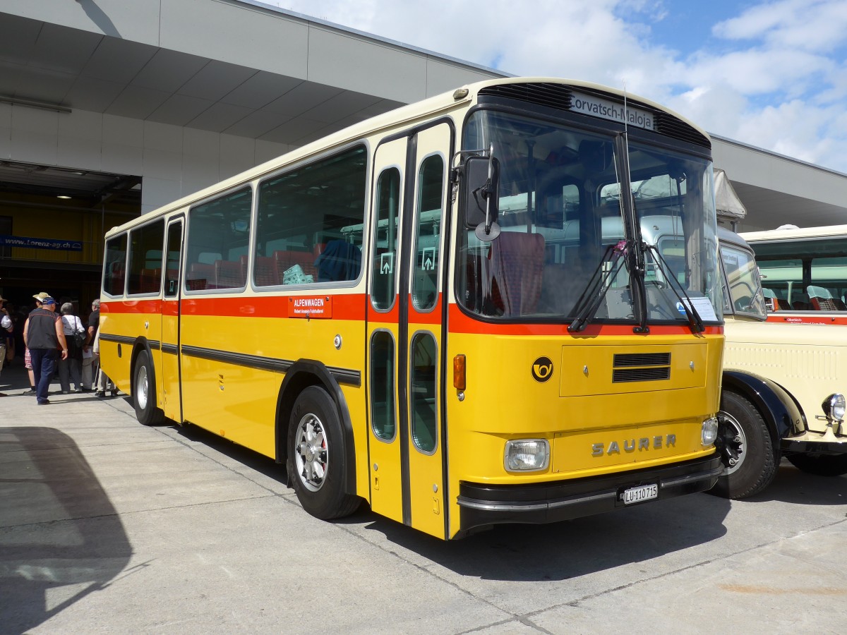 (154'525) - Amstein, Willisau - LU 110'715 - Saurer/T�scher (ex Allemann, Niederbipp; ex Semadeni, Poschiavo; ex Kasper, Poschiavo; ex PostAuto Graub�nden; ex P 24'285) am 30. August 2014 in Oberkirch, CAMPUS Sursee