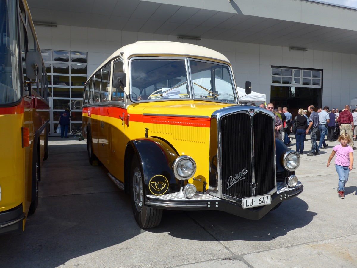 (154'528) - Huber, Oberkirch - LU 647 - Berna/Lauber (ex Ruppen, Stalden; ex Williner, Gr�chen) am 30. August 2014 in Oberkirch, CAMPUS Sursee