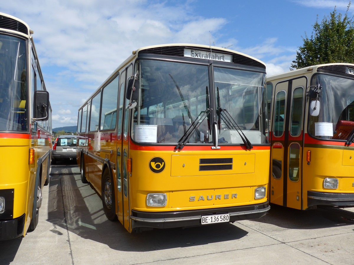 (154'531) - Schumacher, Liebefeld - BE 136'580 - Saurer/T�scher (ex Zimmermann, Niederwangen; ex P 24'289) am 30. August 2014 in Oberkirch, CAMPUS Sursee