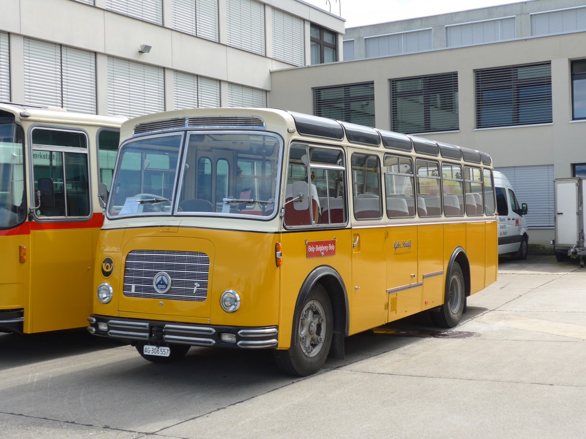 (154'576) - Streiff, Gelterkinden - AG 306'557 - Saurer/Gangloff (ex Oldie-Tours Z�risee, Wollerau; ex OTAG, Wald; ex Leibundgut, Obergoldbach; ex Krebs, Belpberg) am 30. August 2014 in Oberkirch, CAMPUS Sursee