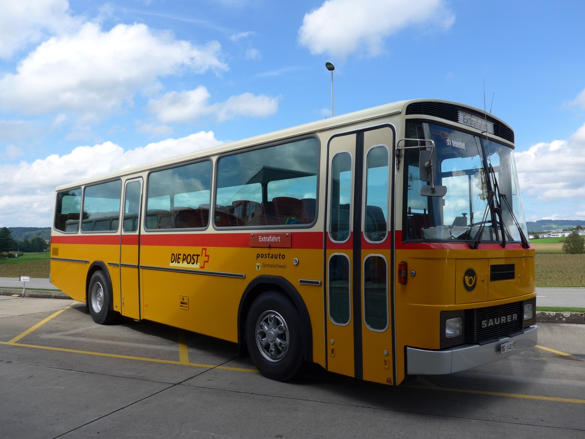 (154'582) - Voser, Neuenhof - AG 14'023 - Saurer/T�scher (ex Fischer, Roggwil; ex Mattli, Wassen) am 30. August 2014 in Oberkirch, CAMPUS Sursee