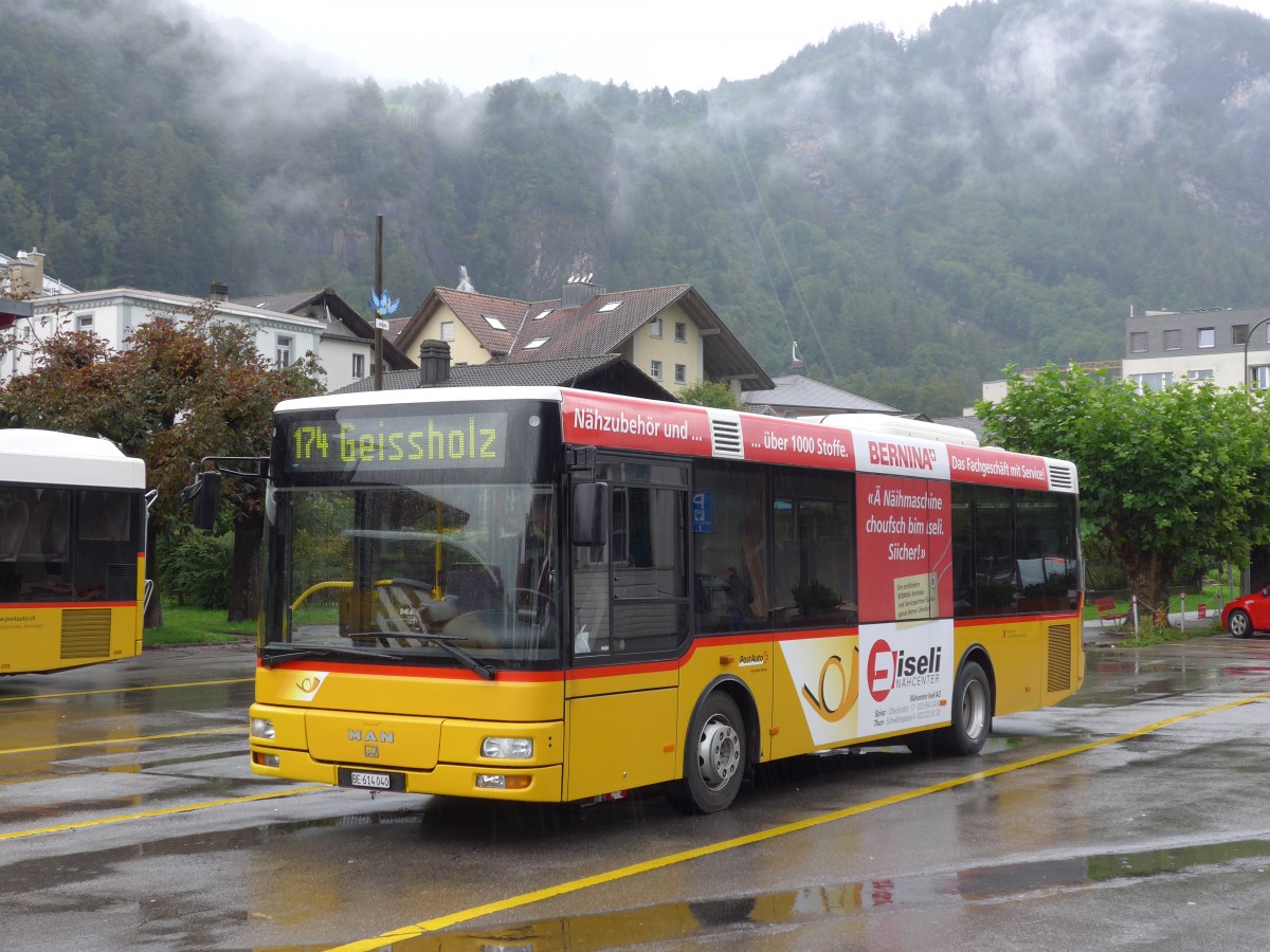 (154'743) - AVG Meiringen - Nr. 72/BE 614'040 - MAN/G�ppel am 1. September 2014 in Meiringen, Postautostation