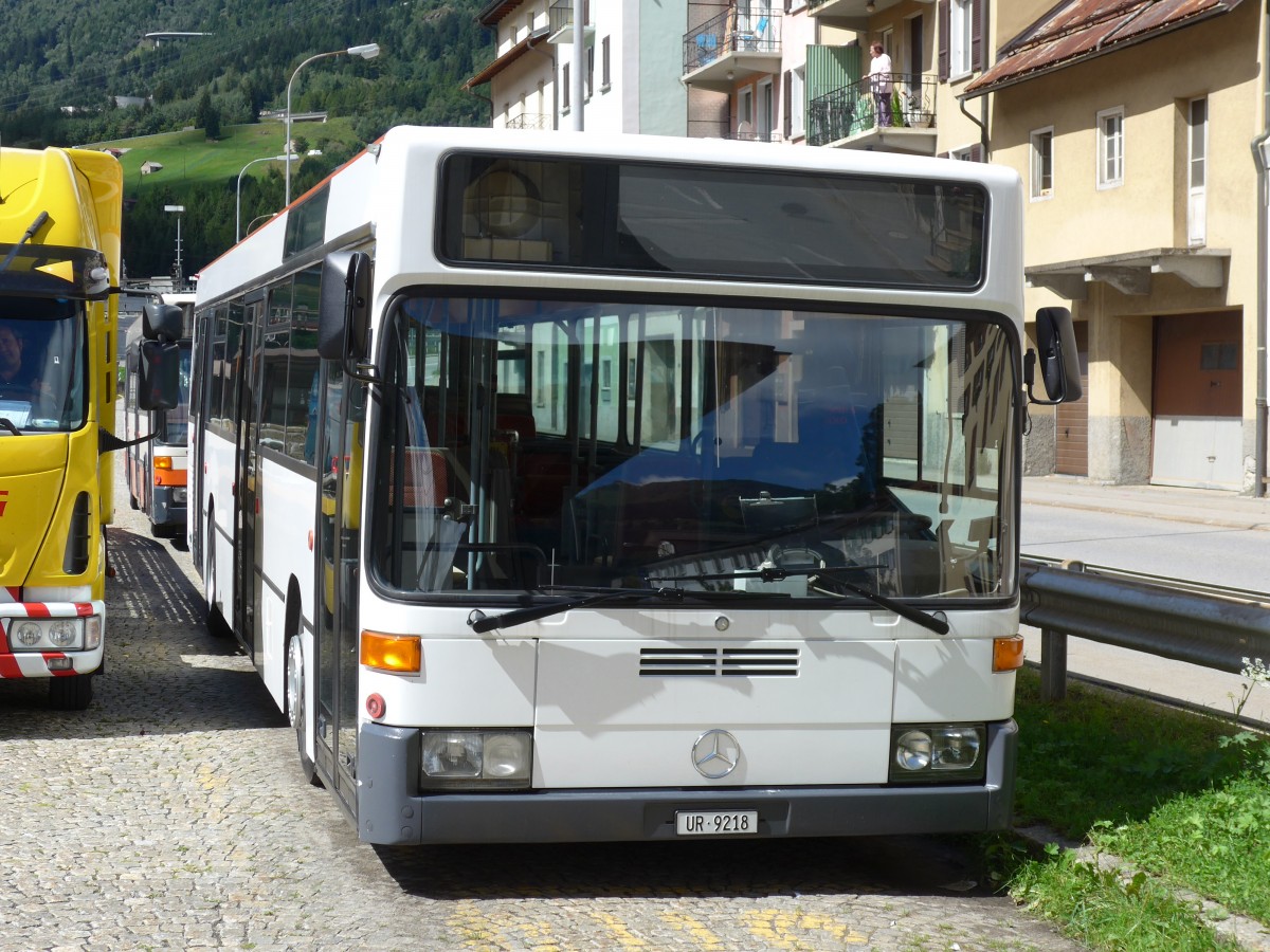(154'775) - Meyer, G�schenen - UR 9218 - Mercedes (ex BSU Solothurn Nr. 65; ex BSU Solothurn Nr. 59) am 1. September 2014 beim Bahnhof Airolo