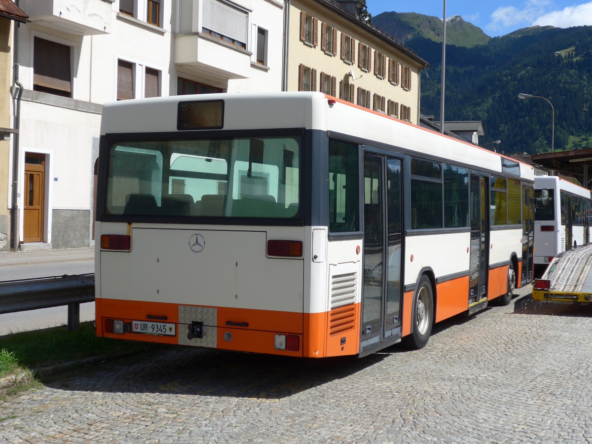 (154'777) - Meyer, G�schenen - UR 9345 - Mercedes (ex BSU Solothurn Nr. 63) am 1. September 2014 beim Bahnhof Airolo