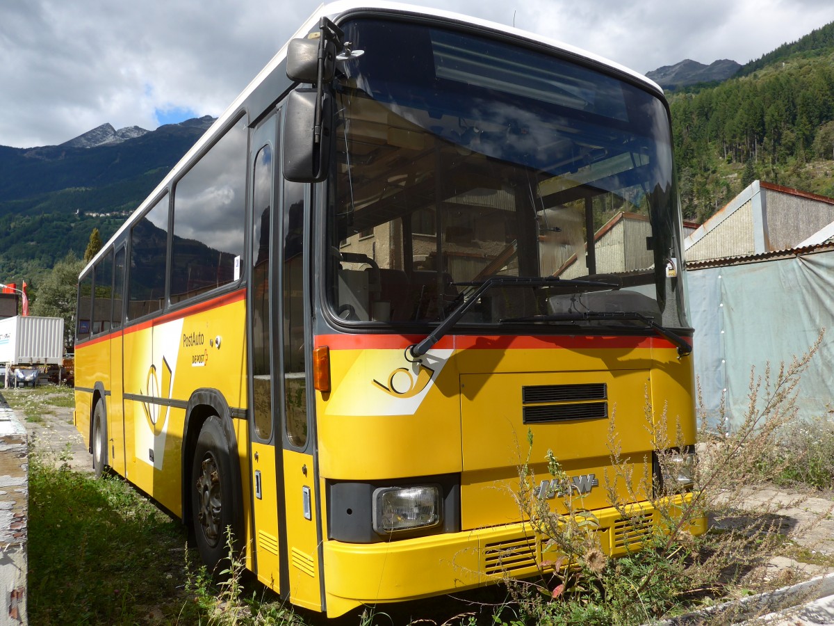 (154'836) - Barenco, Faido - NAW/R&J (ex Autopostale, Muggio; ex Barenco, Faido; ex K�lin, Alpthal) am 1. September 2014 in Faido, Garage