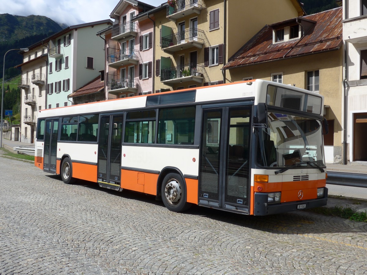 (154'845) - Meyer, G�schenen - UR 9345 - Mercedes (ex BSU Solothurn Nr. 63) am 1. September 2014 beim Bahnhof Airolo