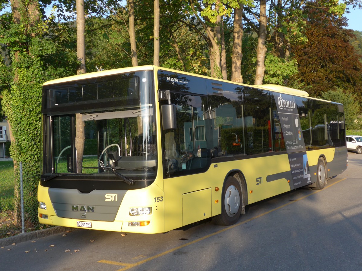 (154'904) - STI Thun - Nr. 153/BE 801'153 - MAN am 8. September 2014 bei der Schiffl�ndte Thun