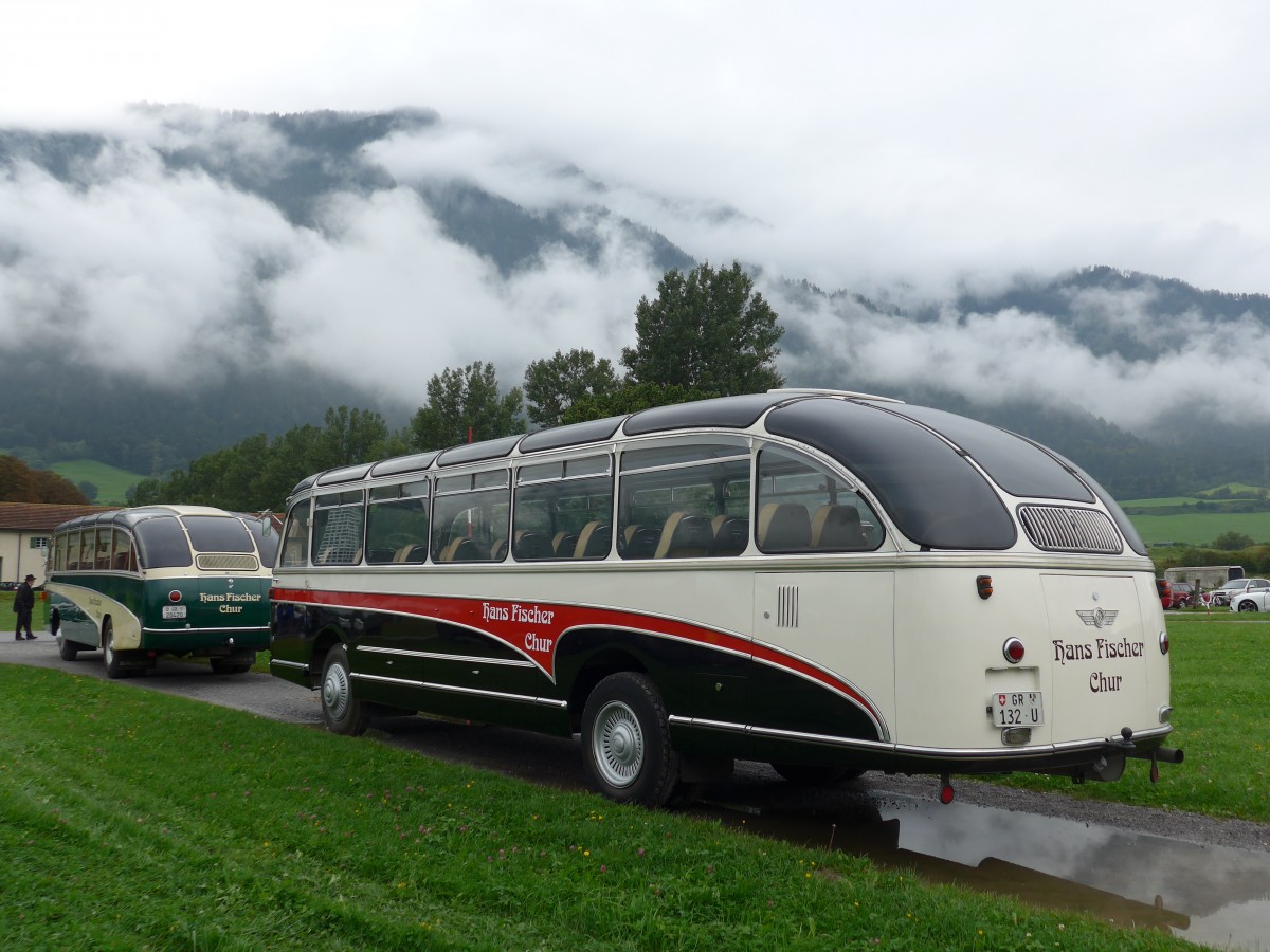 (154'983) - Fischer, Chur - GR 132 U - Saurer/FHS (ex Zumwald, Fribourg; ex Schwitter, Kandersteg; ex Winterhalder, Z�rich) am 13. September 2014 in Chur, Waffenplatz