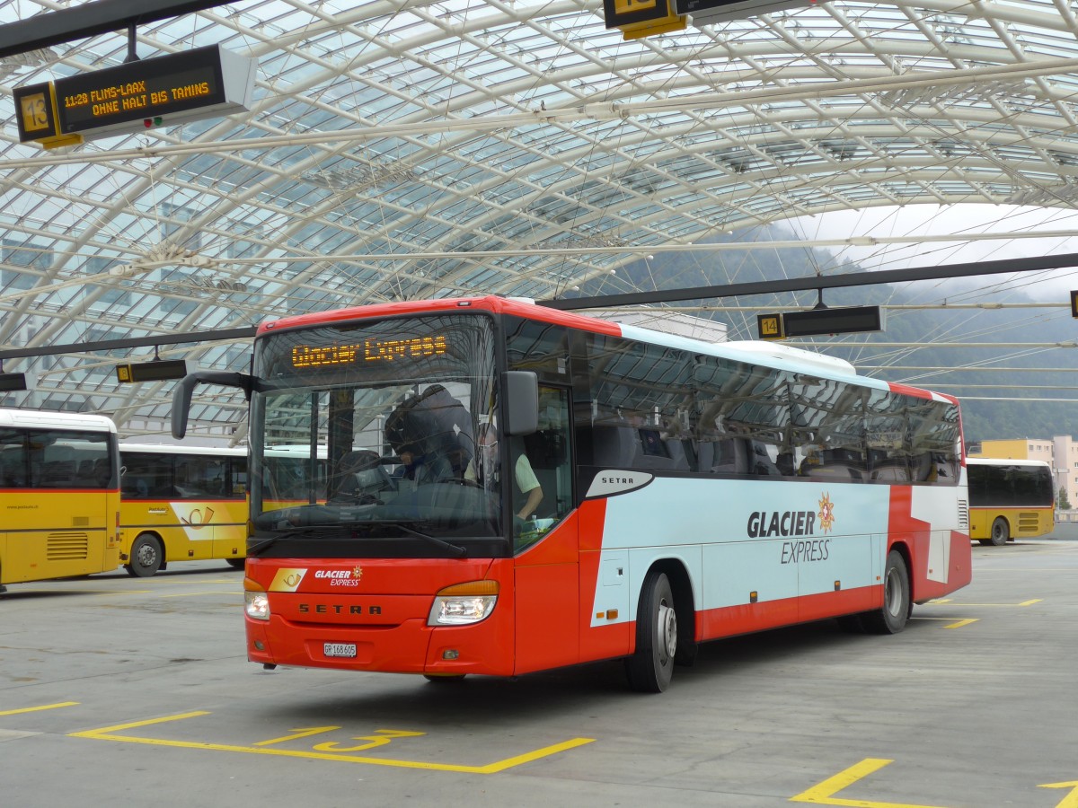 (155'147) - PostAuto Graub�nden - GR 168'605 - Setra am 13. September 2014 in Chur, Postautostation