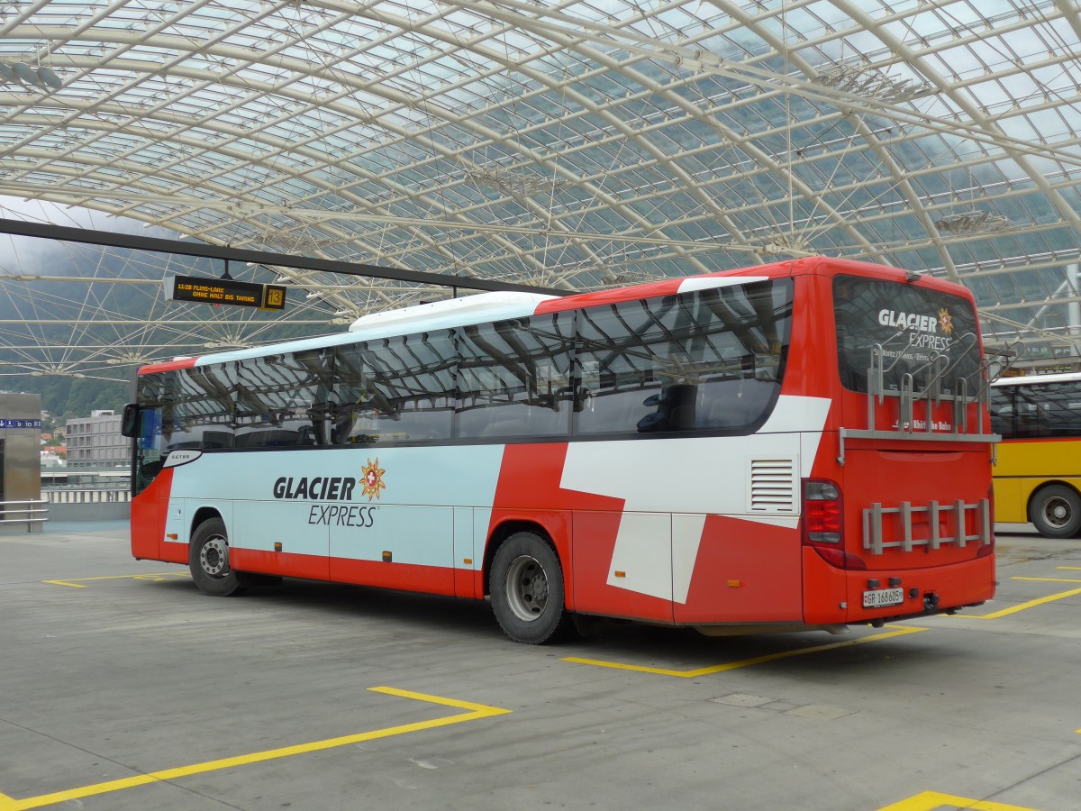 (155'148) - PostAuto Graub�nden - GR 168'605 - Setra am 13. September 2014 in Chur, Postautostation