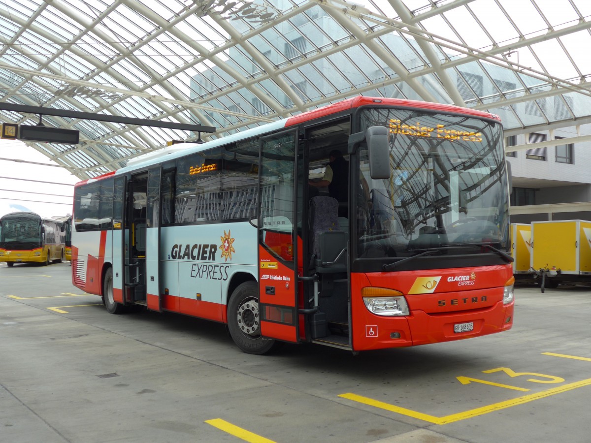 (155'149) - PostAuto Graub�nden - GR 168'605 - Setra am 13. September 2014 in Chur, Postautostation