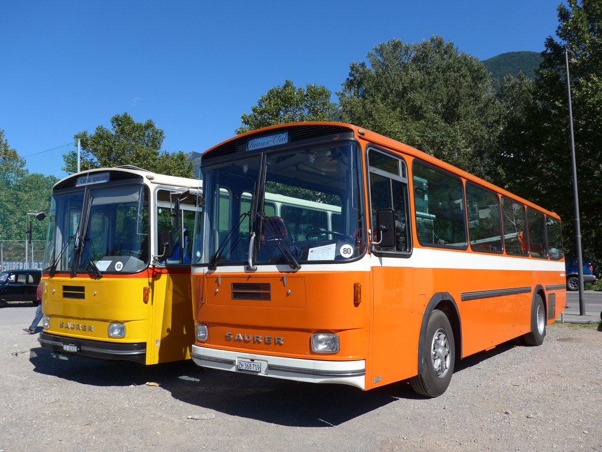 (155'178) - Mangold, Oberengstringen - ZH 368'719 - Saurer/Hess (ex RhV Altst�tten Nr. 45) am 13. September 2014 in Lugano, Saurertreffen