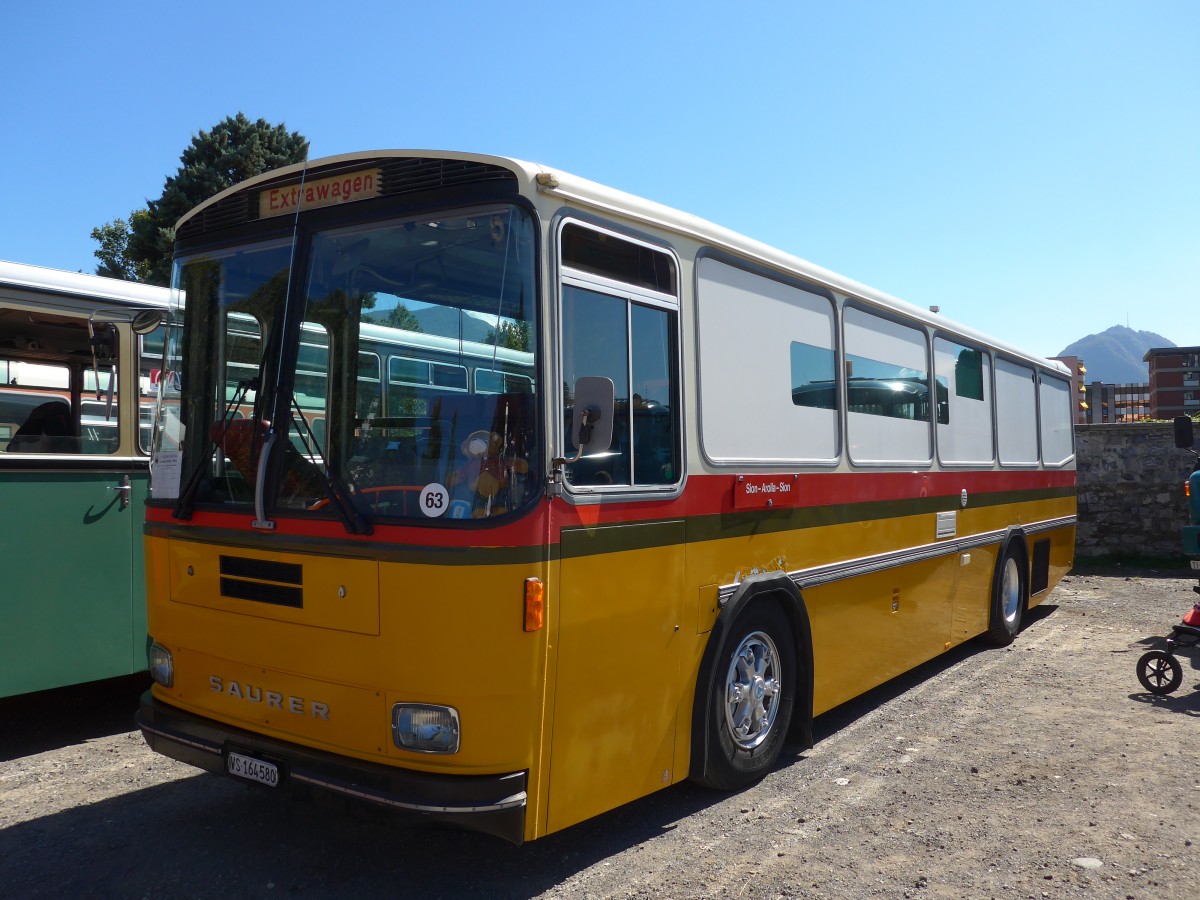 (155'182) - Maillard, Evol�ne - VS 164'580 - Saurer/T�scher (ex Segessenmann, Burgistein; ex P 24'229) am 13. September 2014 in Lugano, Saurertreffen