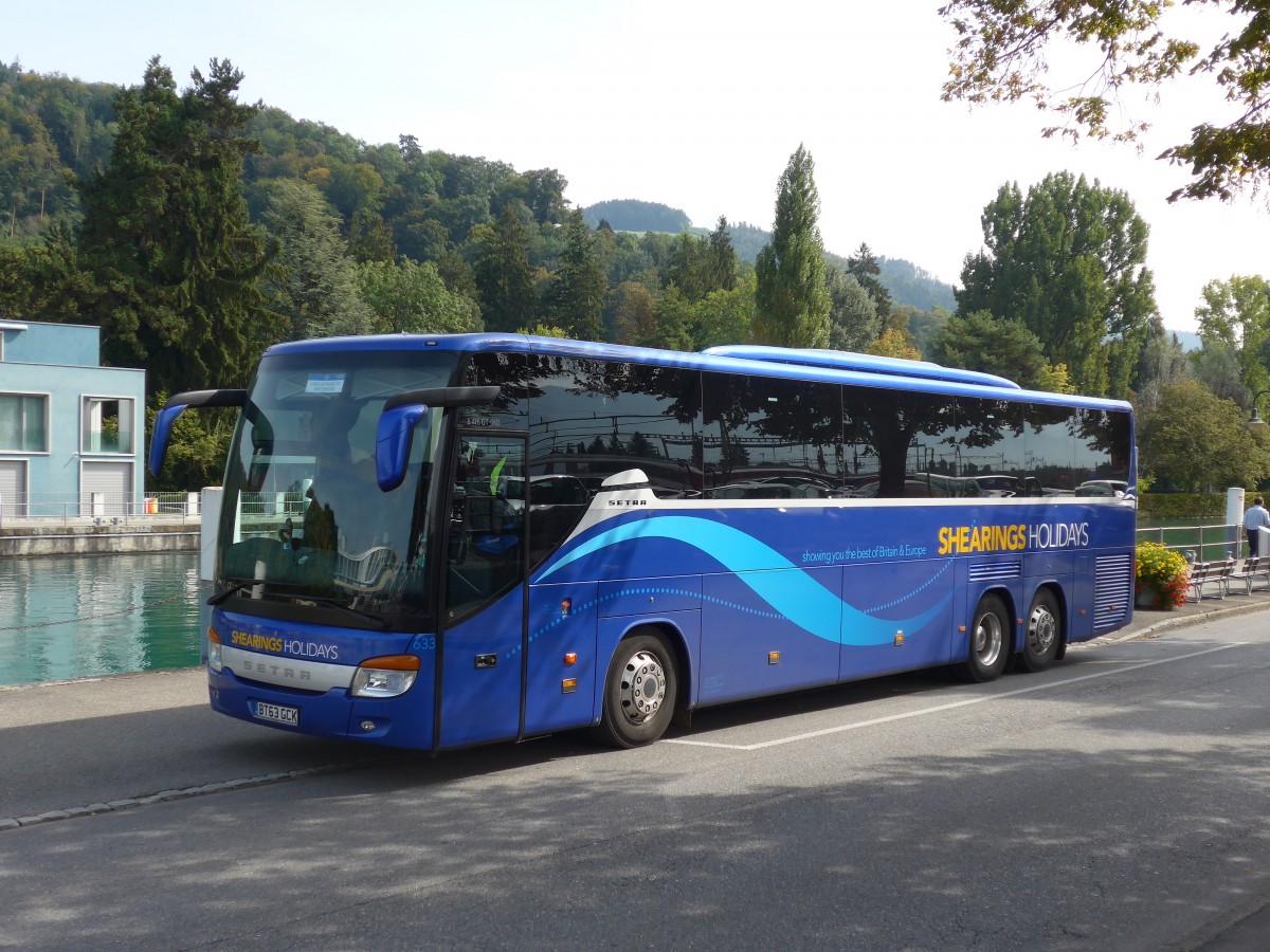 (155'361) - Aus England: Shearings, Wigan - Nr. 633/BT63 GCK - Setra am 24. September 2014 bei der Schiffl�ndte Thun