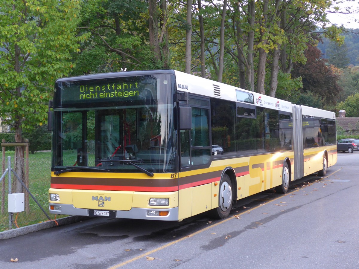 (155'423) - STI Thun - Nr. 87/BE 572'087 - MAN am 30. September 2014 bei der Schiffl�ndte Thun