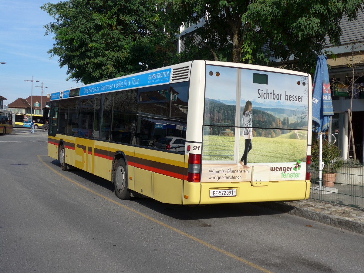 (155'464) - STI Thun - Nr. 91/BE 572'091 - MAN am 5. Oktober 2014 bei der Schiffl�ndte Thun