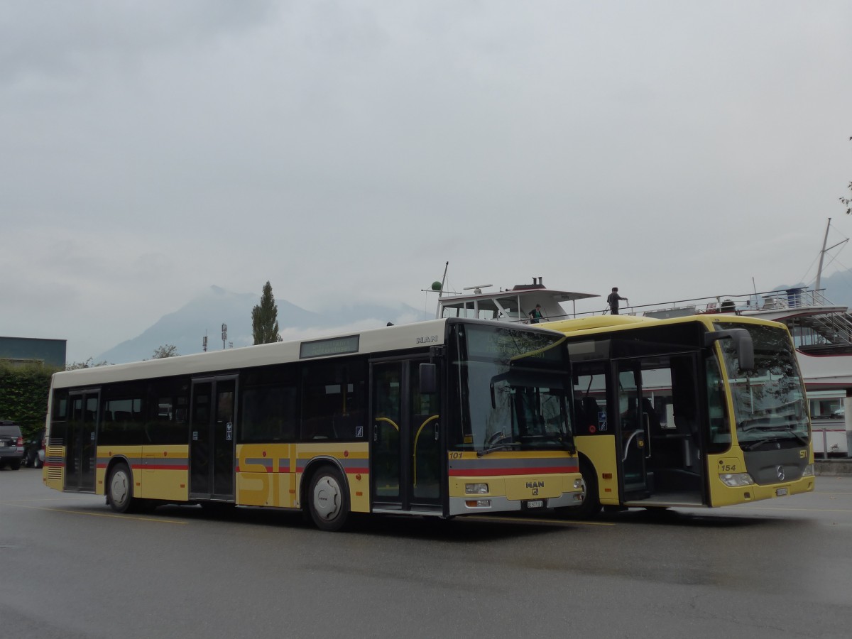 (155'584) - STI Thun - Nr. 101/BE 577'101 - MAN am 10. Oktober 2014 bei der Schiffl�ndte Thun