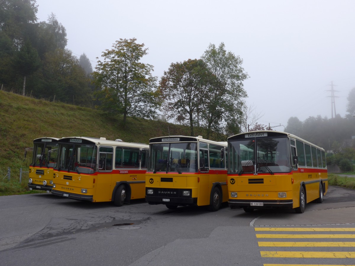 (155'615) - Schumacher, Liebefeld - BE 136'580 - Saurer/T�scher (ex Zimmermann, Niederwangen; ex P 24'289) am 12. Oktober 2014 in K�ssnacht, Rest. Frohsinn