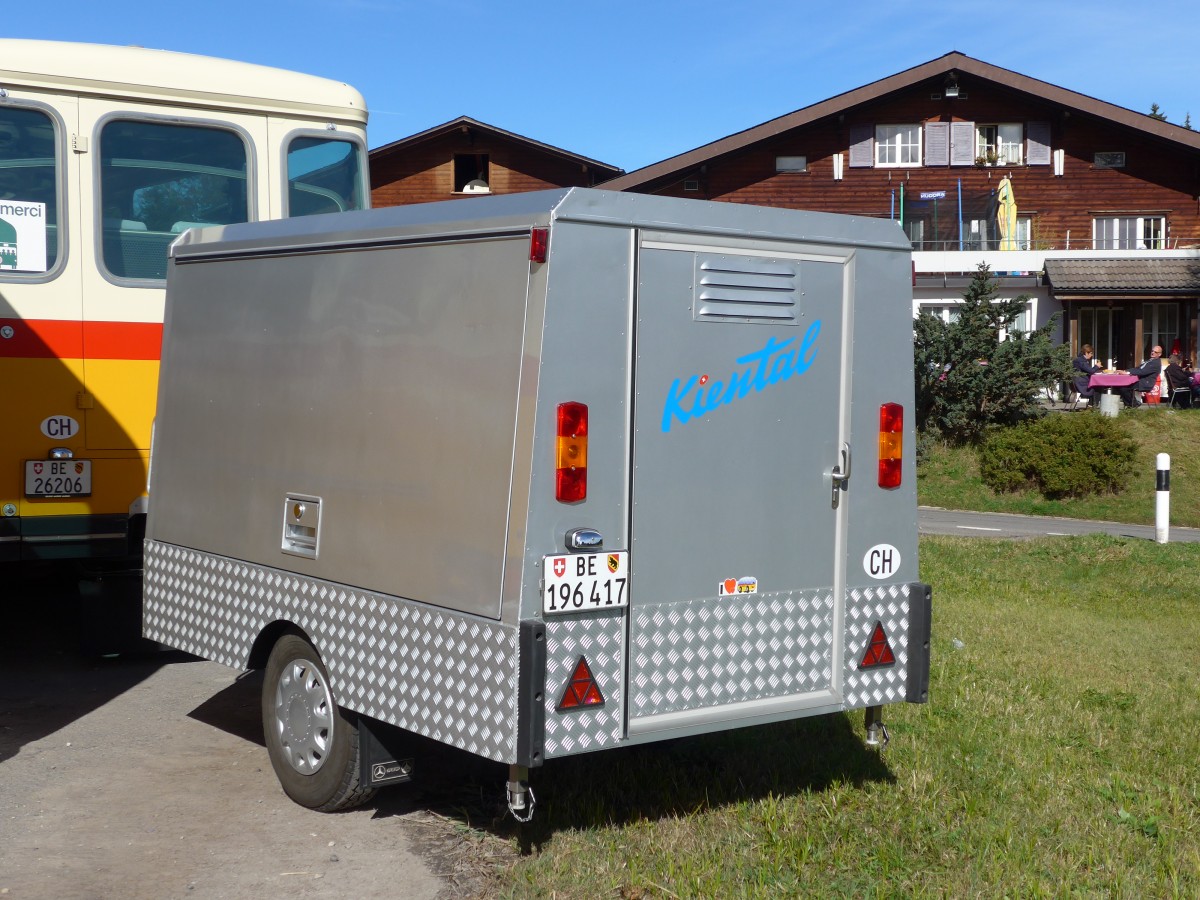 (155'637) - Schmid, Th�rishaus - BE 196'417 - Gangloff Gep�ckanh�nger (ex P 30'393) am 12. Oktober 2014 in Willerzell, Rest. Sattelegg