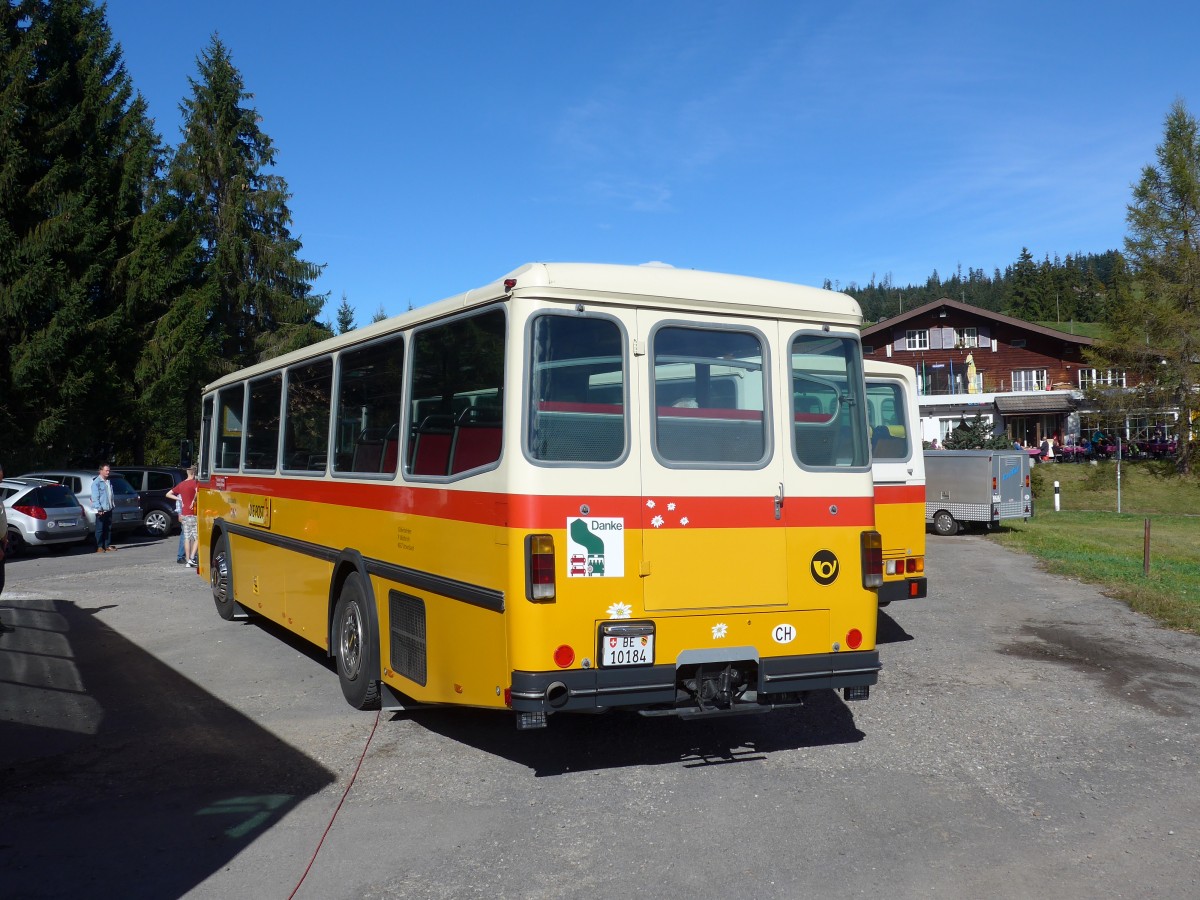 (155'642) - W�thrich, Ursenbach - Nr. 5/BE 10'184 - Saurer/T�scher (ex Sch�rch, Gutenburg Nr. 5; ex Engeloch, Riggisberg Nr. 5; ex P 25'668) am 12. Oktober 2014 in Willerzell, Rest. Sattelegg