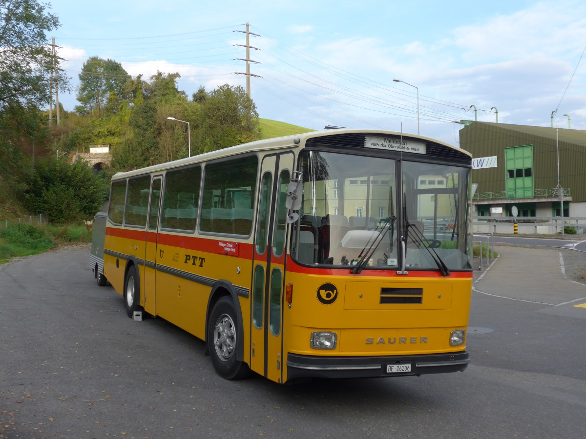 (155'686) - Schmid, Th�rishaus - BE 26'206 - Saurer/T�scher (ex P 24'244) am 12. Oktober 2014 in K�ssnacht, Rest. Frohsinn