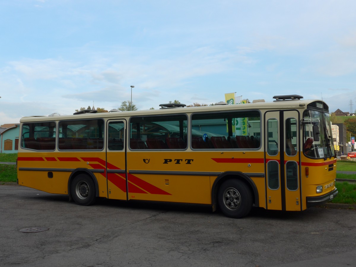 (155'688) - Thommen, Sutz - BE 288'066 - Saurer/Hess (ex P 24'202) am 12. Oktober 2014 in K�ssnacht, Rest. Frohsinn