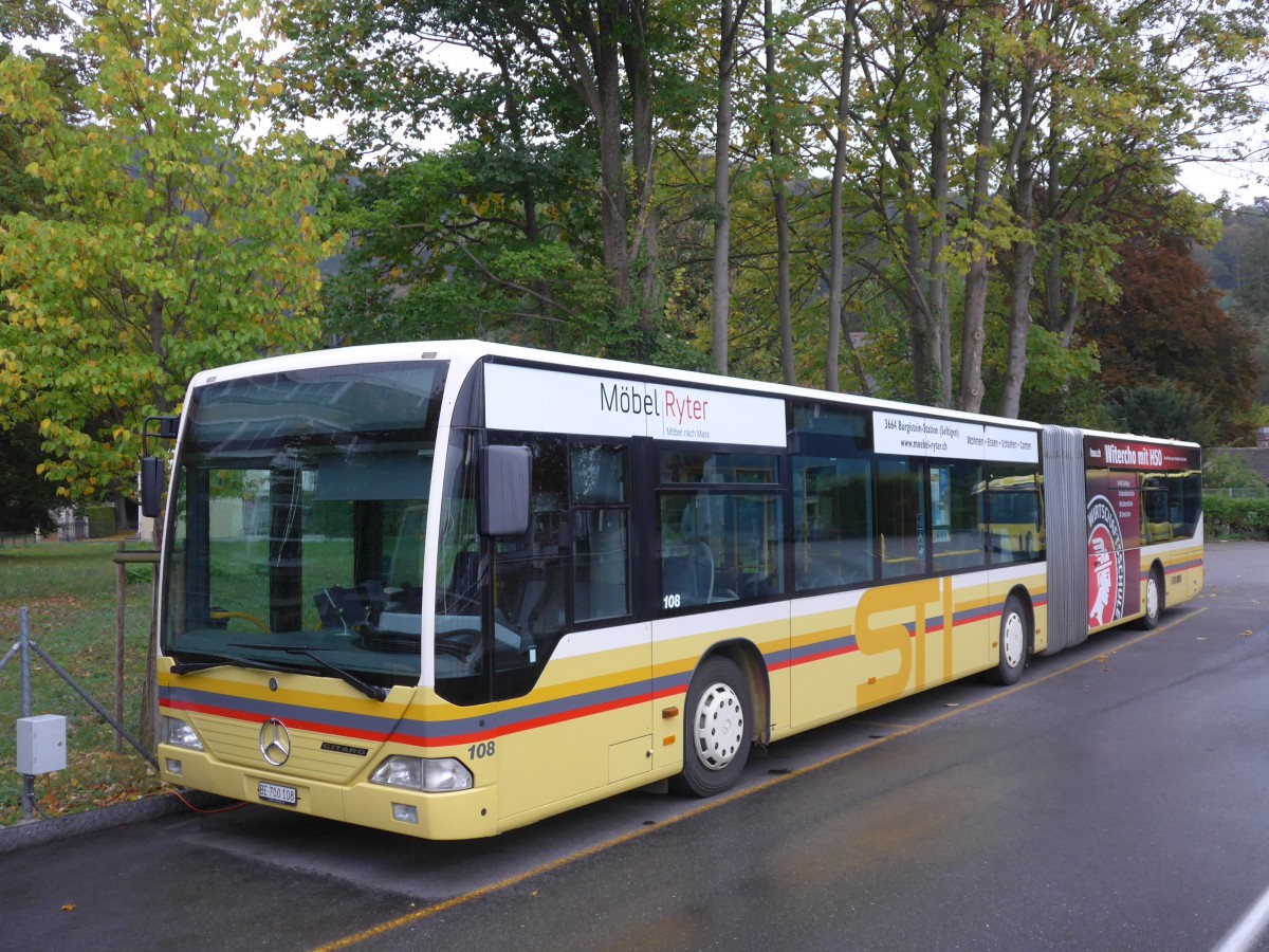 (155'786) - STI Thun - Nr. 108/BE 700'108 - Mercedes am 16. Oktober 2014 bei der Schiffl�ndte Thun